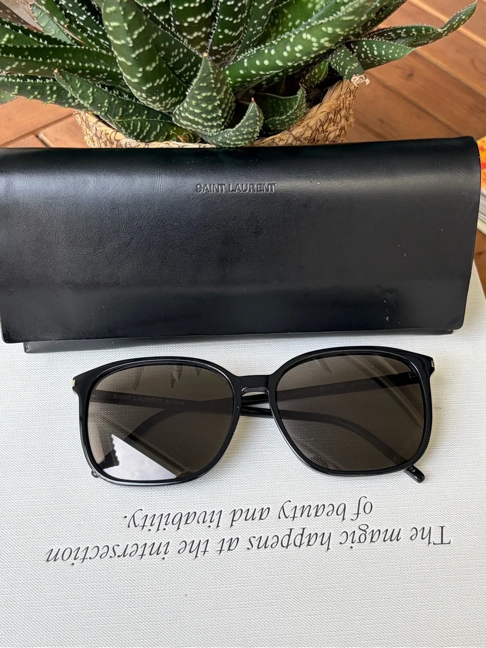 Saint Laurent SL37 001 Black Oversized Square Sunglasses 58mm